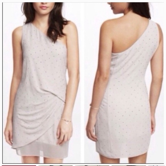 🔥NWT Express Studded One Shoulder Cocktail Dress Sheath Wedding Formal NY Party - Picture 1 of 8